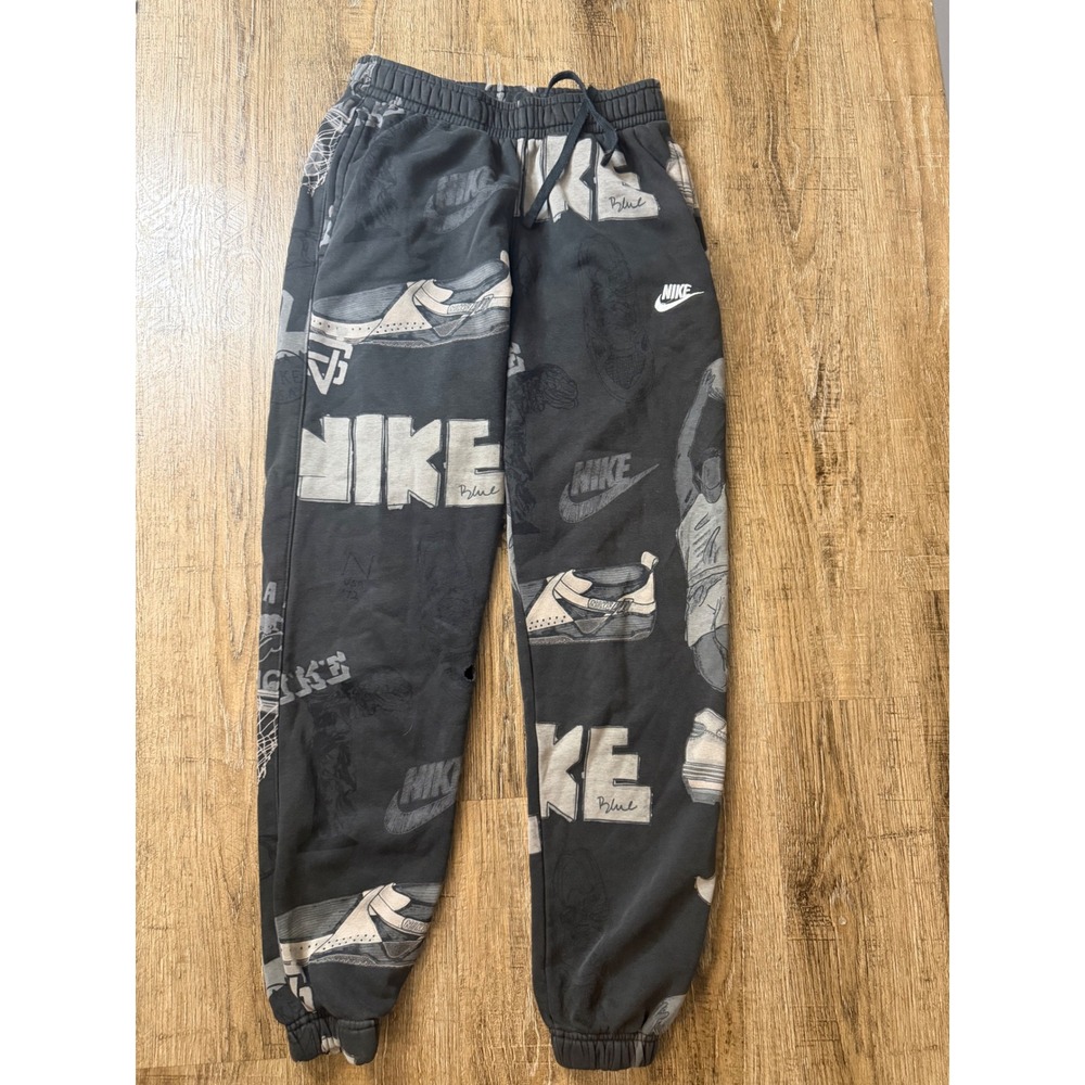 Nike Sportswear All Over Print Sneaker Graphic Joggers Grey XS Sweatpants